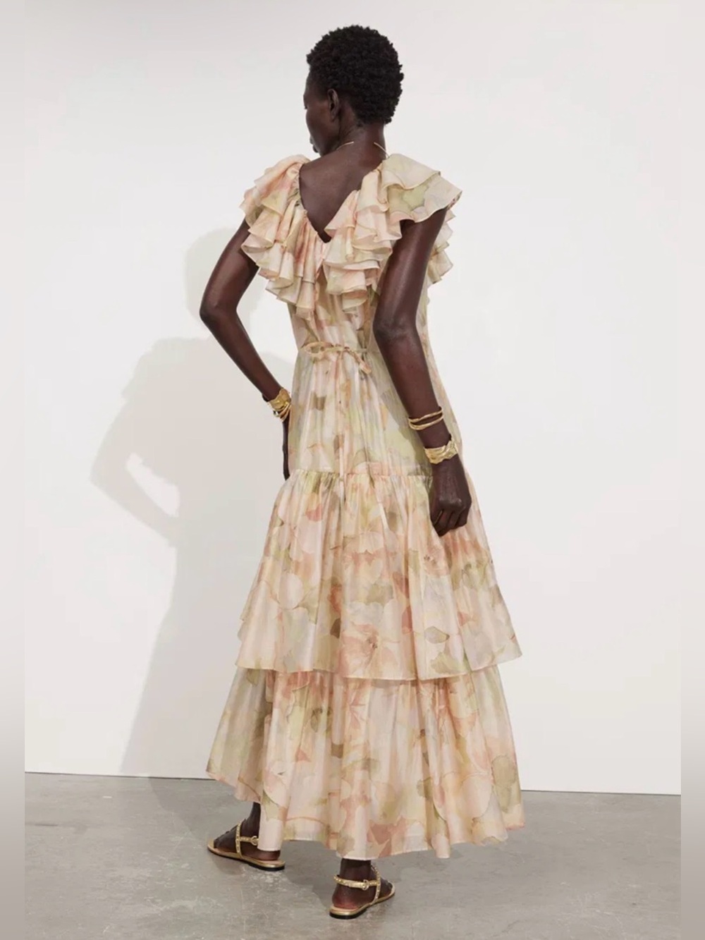 NEW! & Other Stories - Cascading Ruffle Floral Maxi Dress - Size 4 - Picture 6 of 6